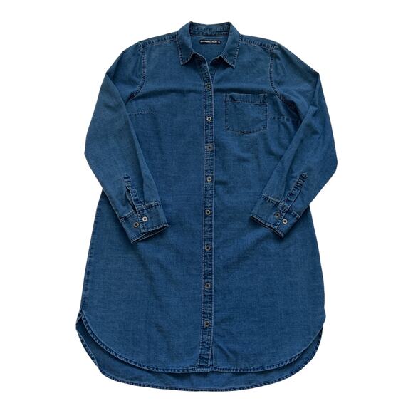 Abercrombie & Fitch Shirt Dress Womens Large Blue Chambray Lightweight Casual - Picture 10 of 10